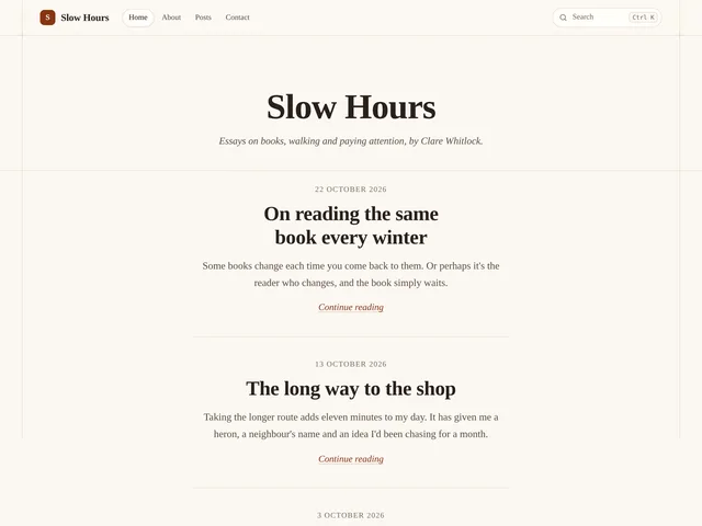 The Journal theme on a blog's home page