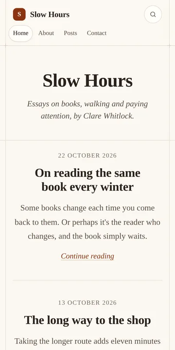 The same blog on a phone