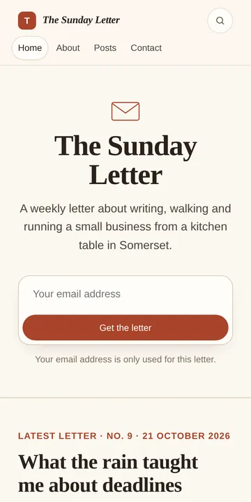 The same blog on a phone