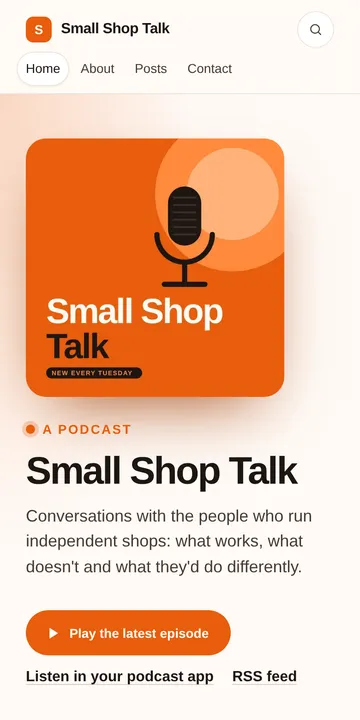 The same blog on a phone