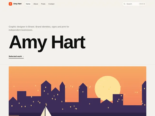 Amy Hart, an example blog using the Portfolio theme